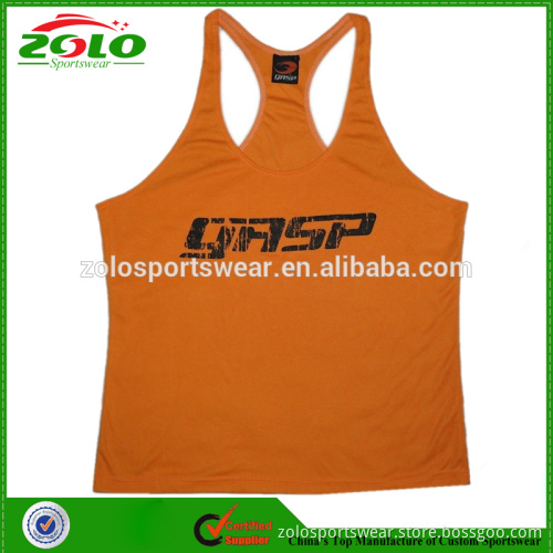 Cheap Custom Made Professional Orange Color Men's Gym Singlet